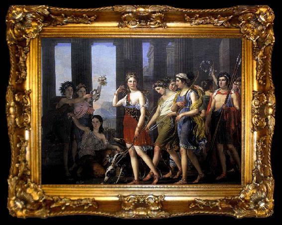 framed  Joseph Paelinck The Fair Anthia Leading her Companions to the Temple of Diana in Ephesus, ta009-2